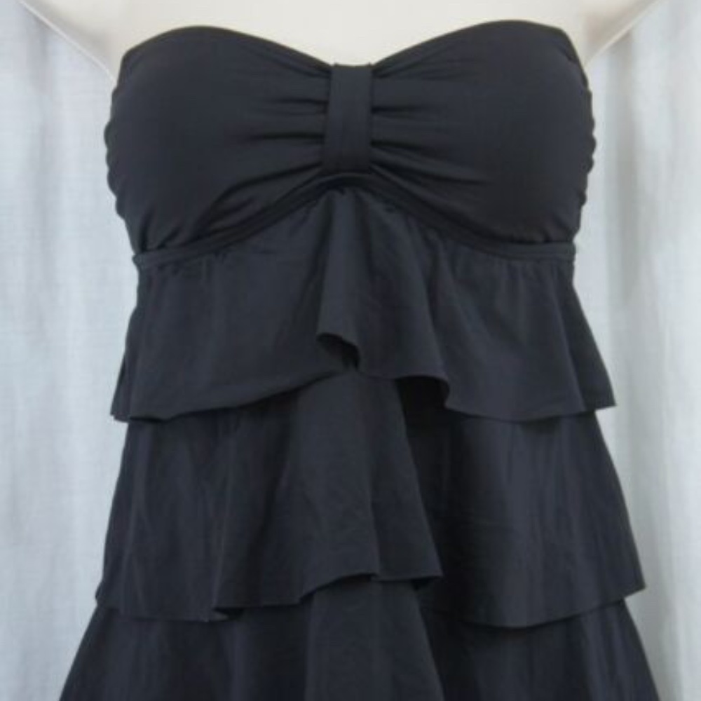 Kenneth Cole Tankini Set, Size S Black Tiered, NWT